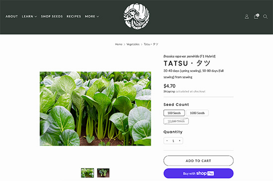 アメリカで頑張る　日本野菜農園 Oishii Nippon Project by Tokita ウェブサイト