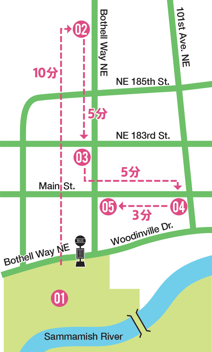 ボセル（Bothell）の散策地図