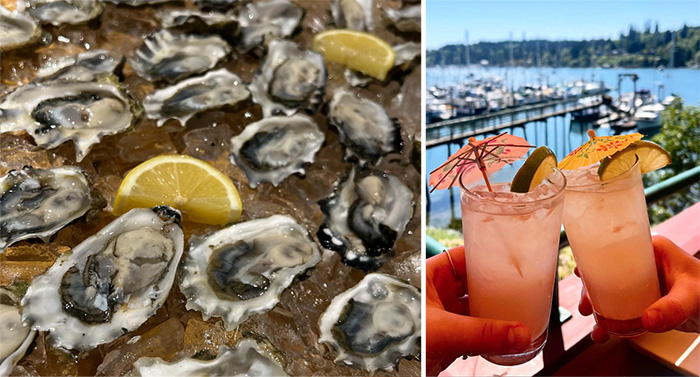 ワシントン州ベインブリッジアイランド(Bainbridge Island)Harbour Public House 牡蠣とドリンク