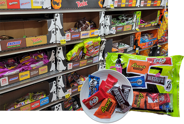 アメリカで売られるハロウィンのお菓子、Trick or treat