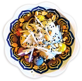 Multicolor Rice Balls in Ginger Syrup